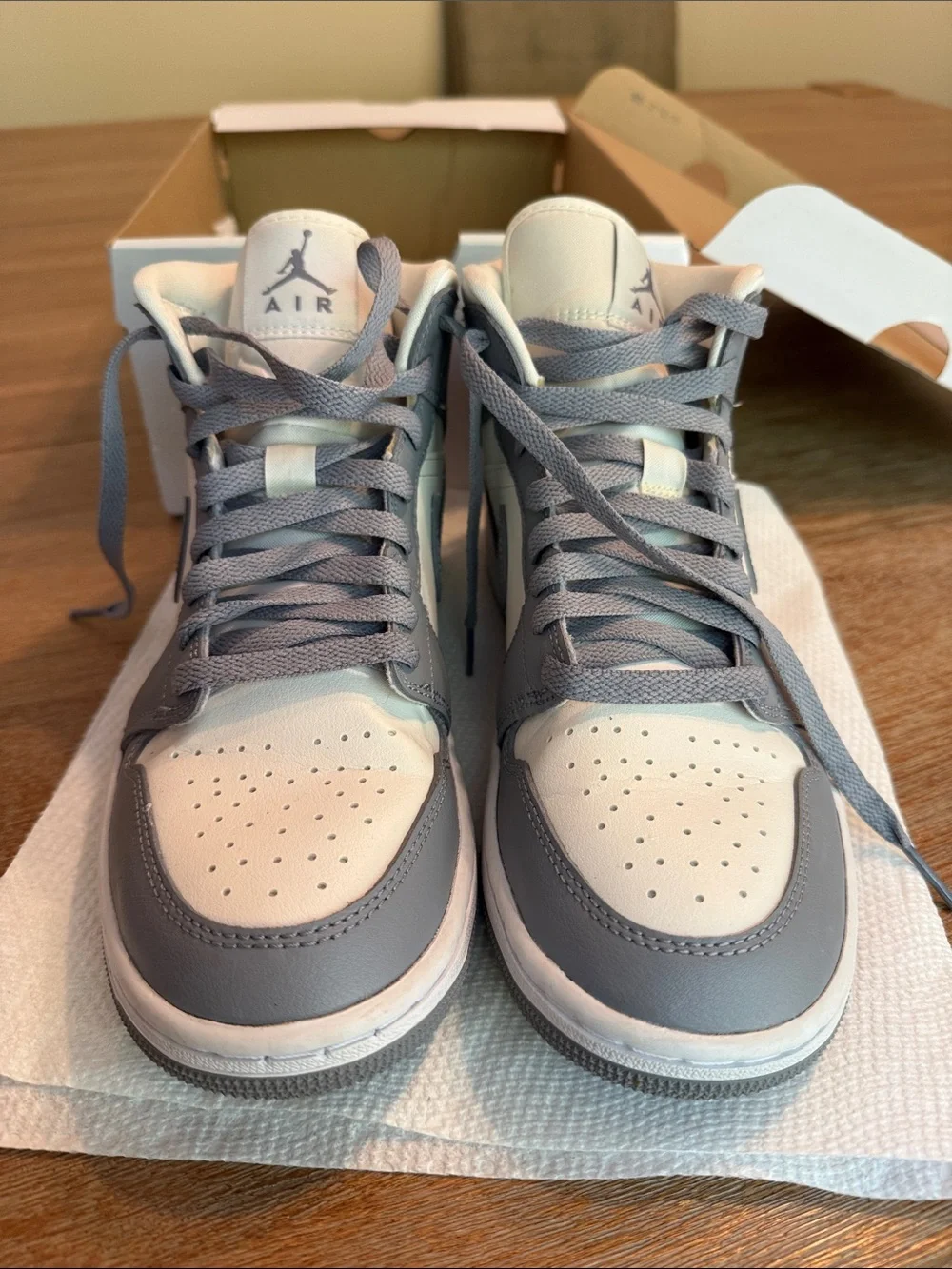 Nike Air Jordan 1 Low White & Gray Sneakers